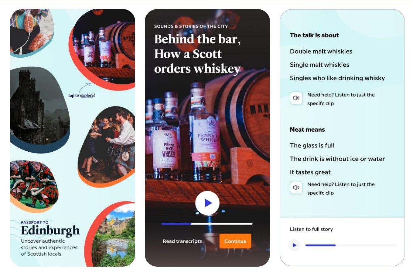 Passport to Edinburgh: story map, audio player and quiz