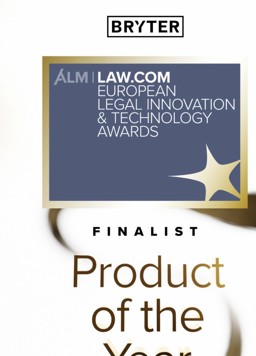 Bryter, finalist for Product of the Year at the European Legal Innovation and Technology Awards 2025