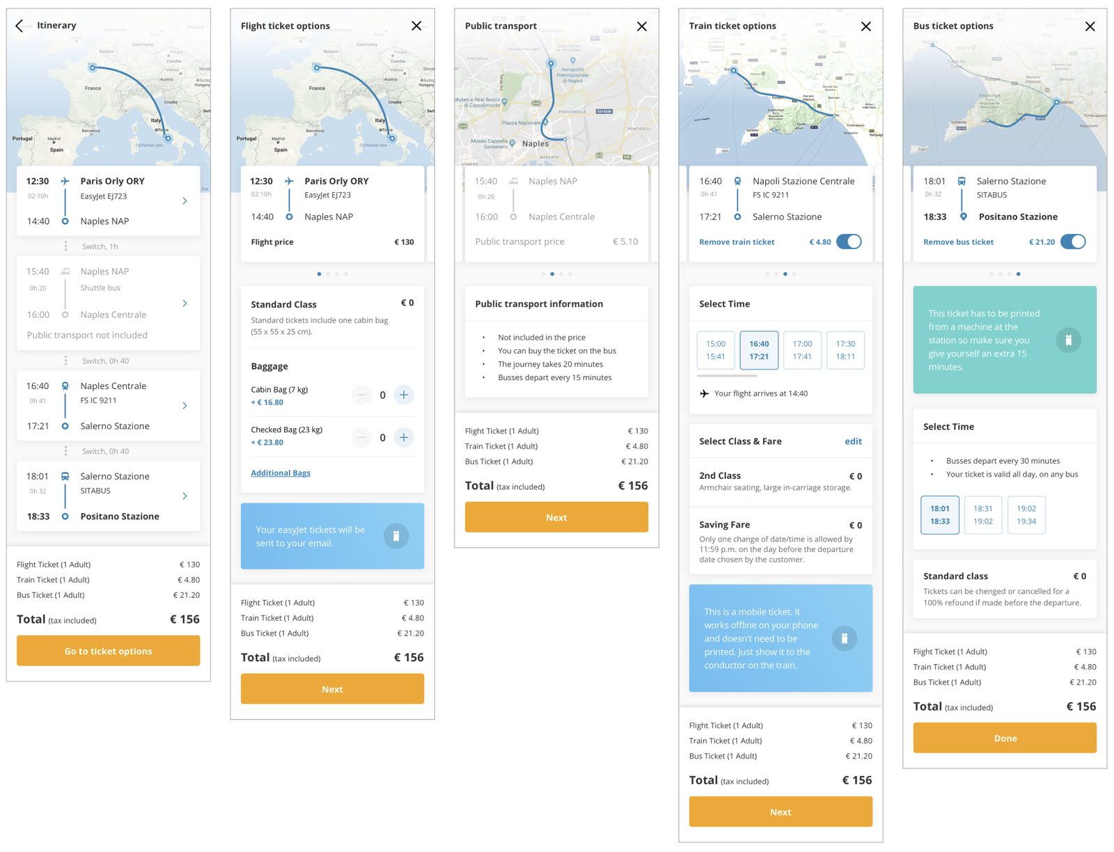 The multi-modal booking flow