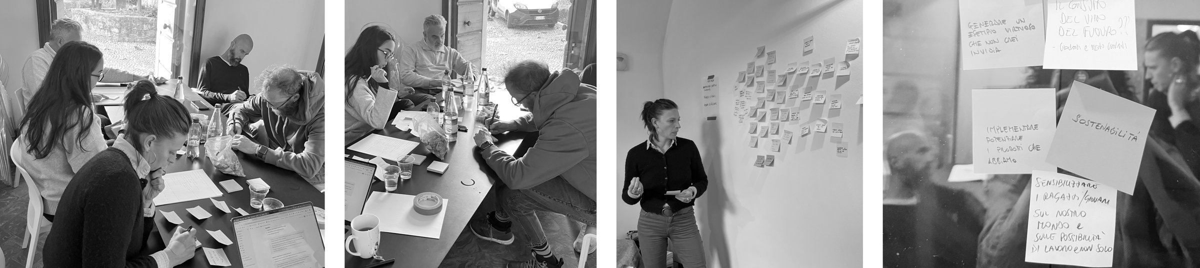 From a session: mapping where insights live, then connecting them on the wall